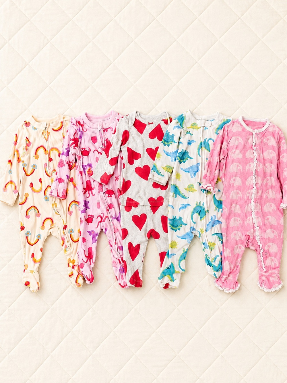 Baby Girl Pajama Bundle 6pc 0-3M Kickee Pants Old Navy Carter’s